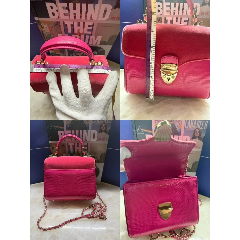 Fuchsia Box Handbag with Chain Strap